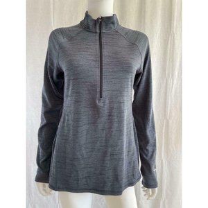 Champion Women's Sweatshirt Gray Long Sleeve Half Zip Pockets Size M